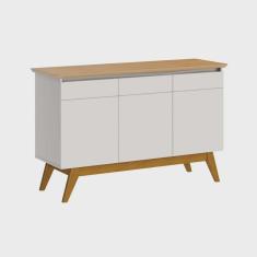 Imagem de Buffet Classic 3 Portas Off White com Nature - Imcal Móveis