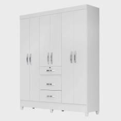 Imagem de Guarda Roupa Itatiba Branco 6 Portas 3 Gavetas Moval