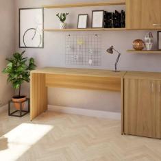 Imagem de Mesa para Escritório 130cmx47cm 25mm Bramov Móveis Carvalho Mel