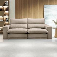 Imagem de Sofá Retrátil e Reclinável Martinho 210cm Bege