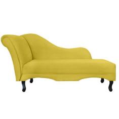Imagem de Recamier Namoradeira Divã Lado Direito Olivia Suede Amarelo - Ds Estof