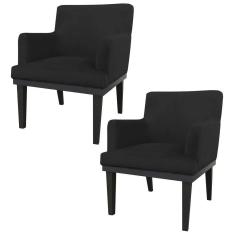 Imagem de Kit 02 Poltronas Decorativa Vitória Sala e Recepção Suede  - DS Móveis