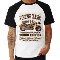 Imagem de Camiseta Raglan Vintage Classic Moto - Foca Na Moda