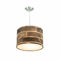 Imagem de Lustre Cúpula Pendente Dome Estampado Tijolinho