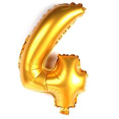 Imagem de Balão Metalizado Dourado Número 4 - 40Cm