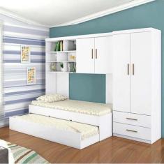 Imagem de Guarda Roupas 4 Portas Com Cama Bicama Sem Colchão - Phoenix Baby