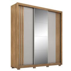 Imagem de Guarda Roupa Casal Moema 3 Portas Flex com Espelho e Pés - Demóbile Amêndola/Nude Prime