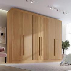 Imagem de Guarda-roupa Casal Ripado 6 Portas 6 Gavetas Paris Plus D Doro Cinamomo