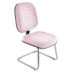 Imagem de Cadeira Diretor Para Escritório Cromada Linha Blenda Rosa