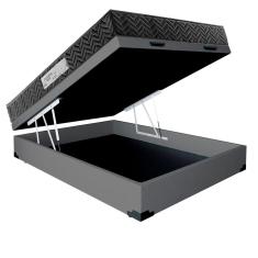 Imagem de Cama Box Baú Casal Colchão Prime Gold D33 Paropas + Box Sintético 61x138x188 Cinza