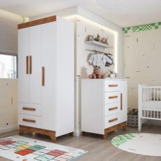 Imagem de Quarto Infantil Completo Kids 4 Portas 6 Gavetas Branco/Nature - Panorama Móveis