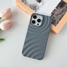 Imagem de Capa de telefone com ondas de água de luxo para iPhone 14 13 12 11 Pro Max XR XS Max 14 Plus Capa de silicone macio 3D, cinza escuro, para iphone xr