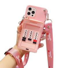 Imagem de SGVAHY Capa carteira para iPhone Xs Max, capa fofa para iPhone com alça de cordão, bolsa de moedas, capa de telefone engraçada, capa de silicone macio Kawaii, à prova de choque, capa para iPhone Xs