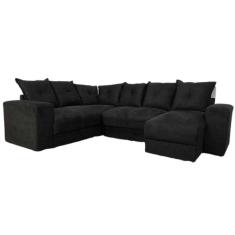 Imagem de Sofá de Canto com Espreguiçadeira Preto Liso