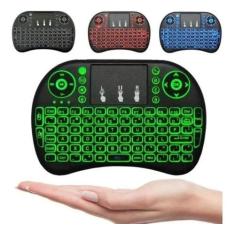 Imagem de Teclado Mini Touchpad Wireless Usb Smart Tv Luminoso Led - Minitech