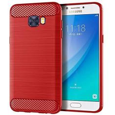 Imagem de Capa para Samsung Galaxy C5 Pro, sensação macia, proteção total, anti-arranhões e impressões digitais + capa de celular resistente a arranhões para Samsung Galaxy C5 Pro