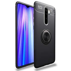 Imagem de SORAKA Capa para Xiaomi Redmi Note 8 Pro com suporte para anel Capa Slim Fit de TPU macio Capa Redmi Note 8 Pro com placa de metal para suporte magnético de telefone para carro