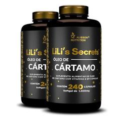 Imagem de Kit 2 Óleo De Cártamo 240 cápsulas softgels Lilis Secrets - Alisson Nu