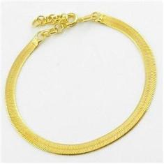 Imagem de Pulseira Feminina 16 A 19cm 3mm Largura Folheada Ouro Pl225