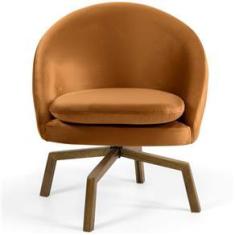 Imagem de Poltrona Decorativa Sala De Estar Giratória Rebeca Veludo