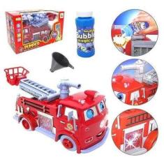 Imagem de Caminhão Bombeiro Solta Bolha De Sabão Com Som E Luz A Pilha - Dm Toys