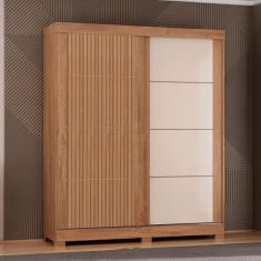 Imagem de Guarda-Roupa Solteiro Montana 2 Portas 2 Gavetas Ripado 3D Canelato/Na