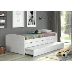 Imagem de Bicama Aspen Com 3 Gavetas - Madeira Maciça Branco Lavado - Inter Link