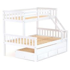 Imagem de Treliche Casal/solteiro Com 03 Gavetas Madeira Maciça Branco Mobilistore