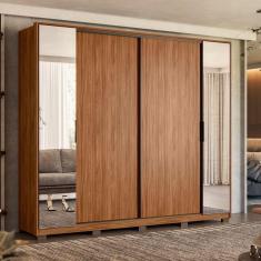 Imagem de Guarda Roupa Casal Laredo Com Espelho 4 Portas 4 Gavetas Amêndola Touch - Fabrica 1 Móveis