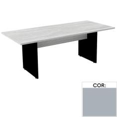 Imagem de Mesa de Reunião Retangular 200 x 90 cm Pé Painel PE25 em MDP Cinza com Base Cinza