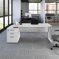 Imagem de Mesa Diretor Escritório 1,50m a 1,72m 3 Gavetas Pé Metal F5 - F5 Offic