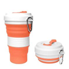 Imagem de Copo Ecológico Retrátil Silicone Grande Dobrável 550Ml Salmão