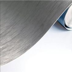 Imagem de Adesivo Envelopamento Prata Tipo Inox Aço Escovado Geladeira