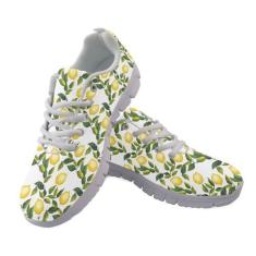 Imagem de GOSTONG Tênis feminino de malha respirável antiderrapante sola macia para uso interno e externo tênis esportivo branco 34-46, Fruta-limão, 41