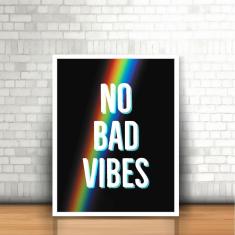 Imagem de Quadro Tumblr Frase No Bad Vibes E Arco-Íris Moldura 