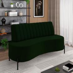Imagem de Sofá Living Decorativo 2 Lugares 1,35M Katara Pés de Ferro Veludo Verde G33 - Gran Belo