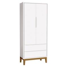 Imagem de Guarda Roupa Infantil New Classic 2 Portas Branco Com Pés Madeira - Reller