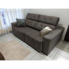 Imagem de Sofá Retrátil Reclinável 1,99m 2 Lugares Compact Marrom - Aguias Decor Home