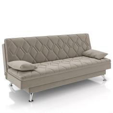 Imagem de Sofá Cama Para Sala De Estar Quarto 193cm Bela M22 Suede Bege Mpozenato