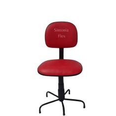 Imagem de Cadeira secretaria  pra costureira  com pé da base menor corano vermelho