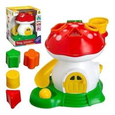 Imagem de Brinquedo Didático Educativo Montar Encaixar Cogumelo Baby - Samba Toy