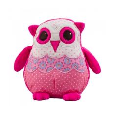 Imagem de Coruja De Pelúcia Rosa Corujinha 17 Cm Antialérgica