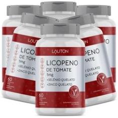 Imagem de Licopeno 5Mg Com Zinco E Selênio Lauton Premium Vegano Kit 6