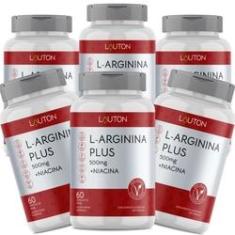 Imagem de L-Arginina Plus 500mg com Niacina Premium Vegano Lauton - Kit 6 potes