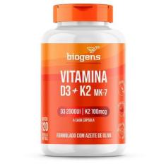 Imagem de Biogens Vitamina D3 2000Ui + K2 Mk7 100Mcg Óleo De Oliva 120 Caps