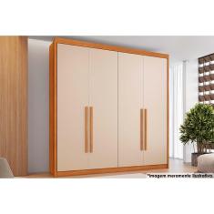 Imagem de Guarda Roupa Solteiro 4 Portas E 4 Gavetas Bérgamo Cinamomo/Off White - Conquista