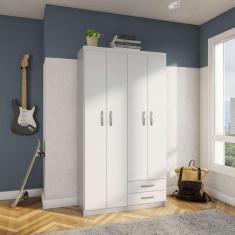 Imagem de Guarda-Roupa Solteiro Parma 4Pt 2Gv Branco