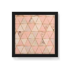 Imagem de Arte Maníacos Quadro Decorativo em Madeira Triangulos Mármore - 30x30cm (Moldura caixa em laca )