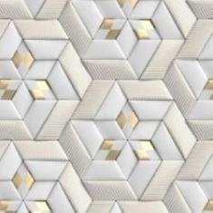 Imagem de Papel De Parede Efeito Gesso 3D Gold  Geometrico 18M