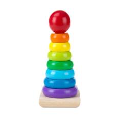 Imagem de Brinquedo educativo Melissa & Doug Rainbow Stacker Anel de madeira